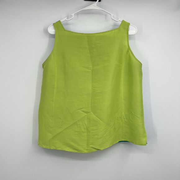 Diane Gilman Silk Layering Tank Blouse M Neon VTG Boxy Relaxed Fit Career Casual - Picture 1 of 7